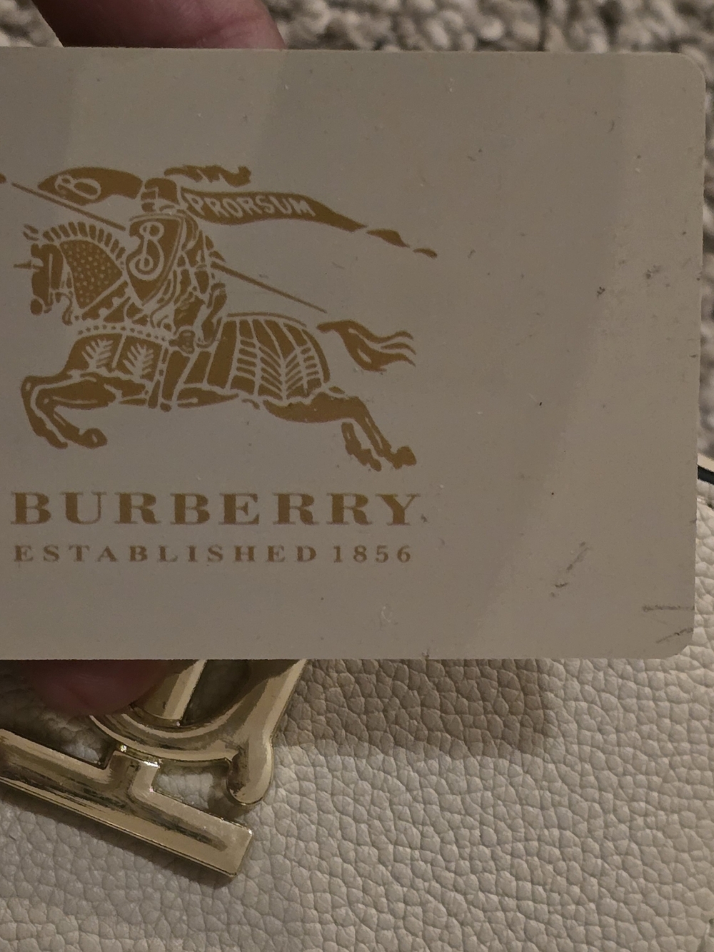 Burberry Cream Leather Wallet with Gold TB Logo - Picture 11 of 15